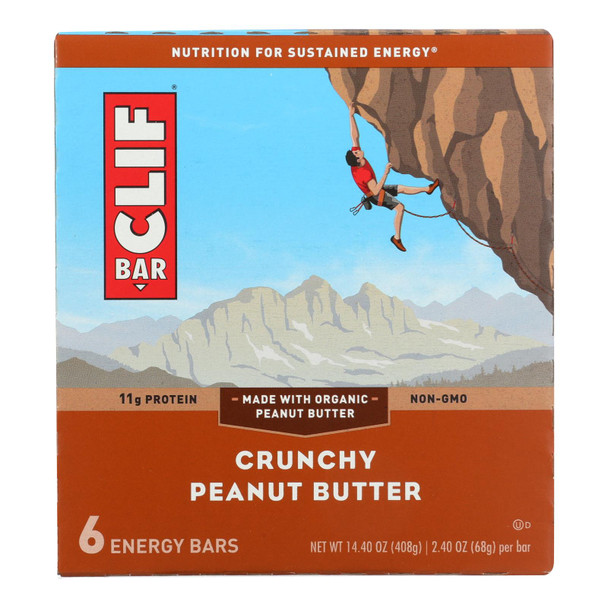 Clif Bar Bar - Organic - Crunchy Peanut Butter - Case Of 9 - 6/2.4 Oz