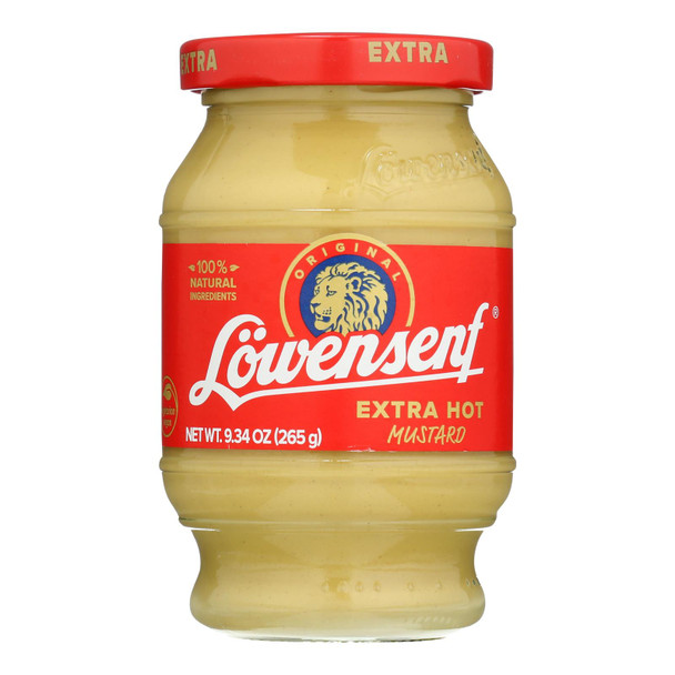 Lowensenf Mustard - Extra Hot - Jar - Case Of 6 - 9.3 Oz