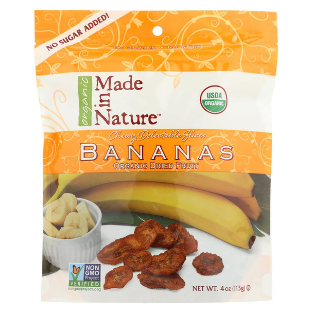 Made In Nature Bananas - Organic - Dried - Case Of 6 - 4 Oz