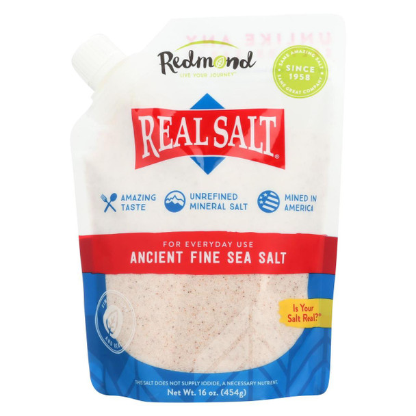 Real Salt Sea Salt - Ancient - Fine - Pouch - Case Of 6 - 16 Oz
