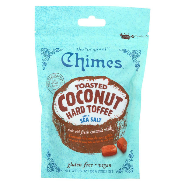 Chimes Toffee - Toasted Coconut With Sea Salt - Case Of 12 - 3.5 Oz.