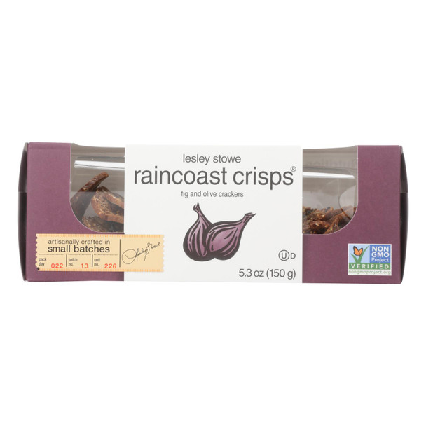 Lesley Stowe Crisps - Fig And Olive Crackers - Case Of 12 - 5.3 Oz.