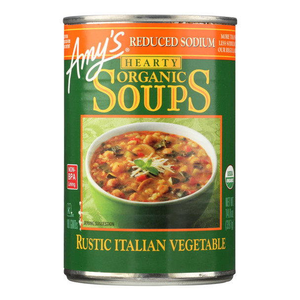 Amy's Soup Organic Hearty Rustic Italian Vegetable - Case Of 12 - 14 Oz