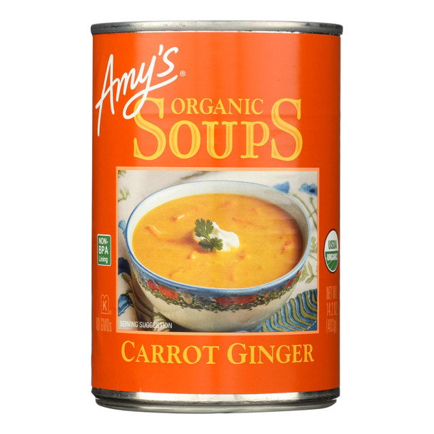 Amy's Soup Organic Carrot Ginger - Case Of 12 - 14.2 Oz