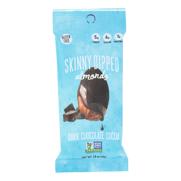 Skinny Dipped Almonds - Dark Chocolate Cocoa - Case Of 10 - 1.5 Oz