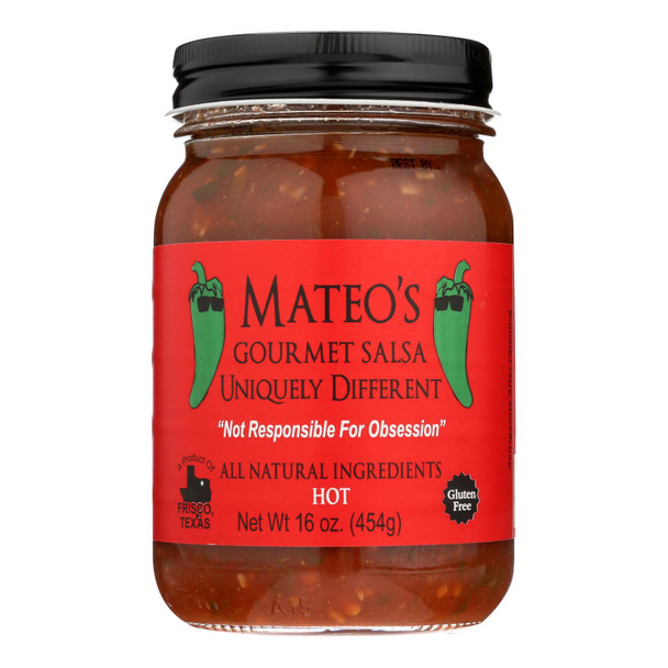 Mateo's - Gourmet Salsa - Hot - Case Of 6 - 16 Oz.