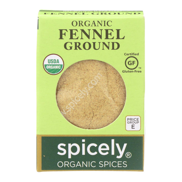 Spicely Organics - Organic Fennel - Ground - Case Of 6 - 0.5 Oz.
