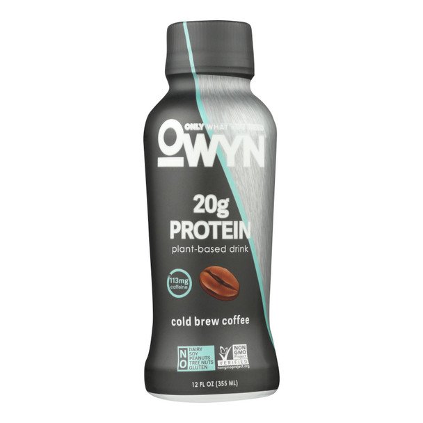 Only What You Need - Plant Based Protein Shake - Cold Brew Coffee - Case Of 12 - 12 Fl Oz.