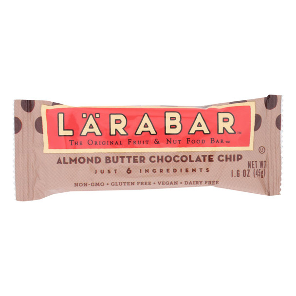 Larabar - Original Fruit And Nut Bar - Almond Butter Chocolate Chip - Case Of 16 - 1.6 Oz.