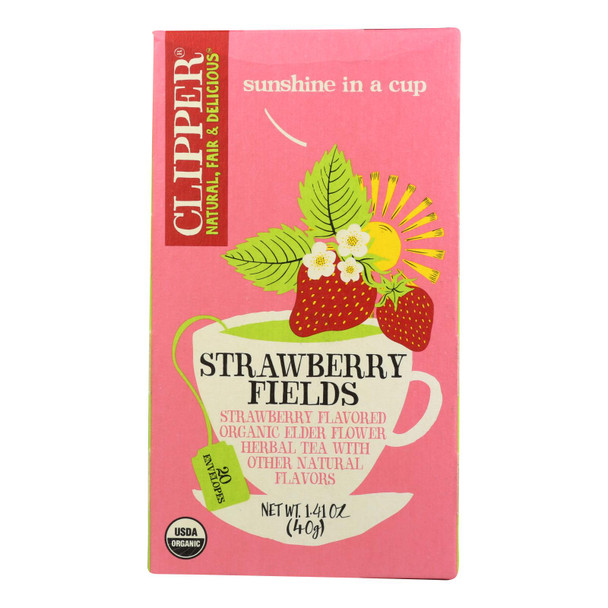 Clipper Tea - Organic Tea - Strawberry Fields - Case Of 6 - 20 Bags