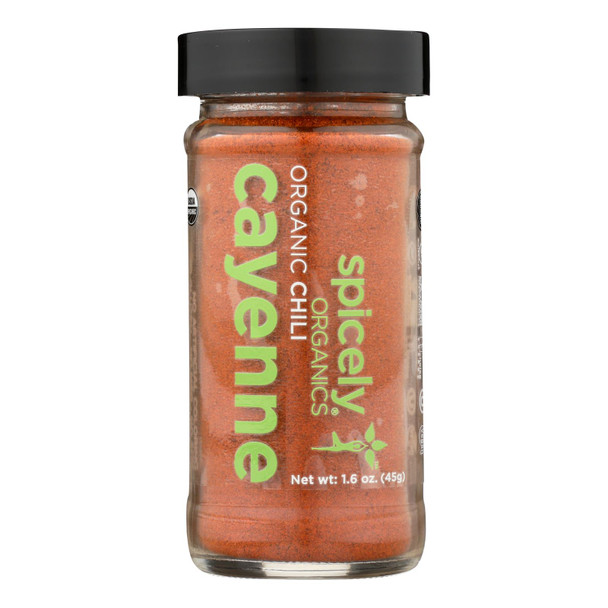 Spicely Organics - Organic Cayenne Pepper - Case Of 3 - 1.6 Oz.