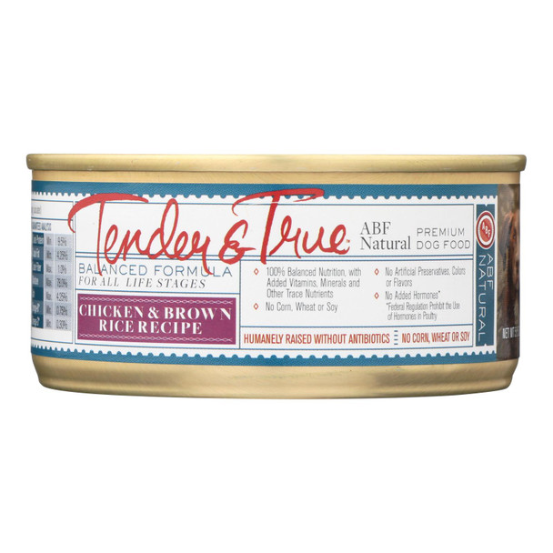 Tender & True Dog Food Chicken And Brown Rice - Case Of 24 - 5.5 Oz