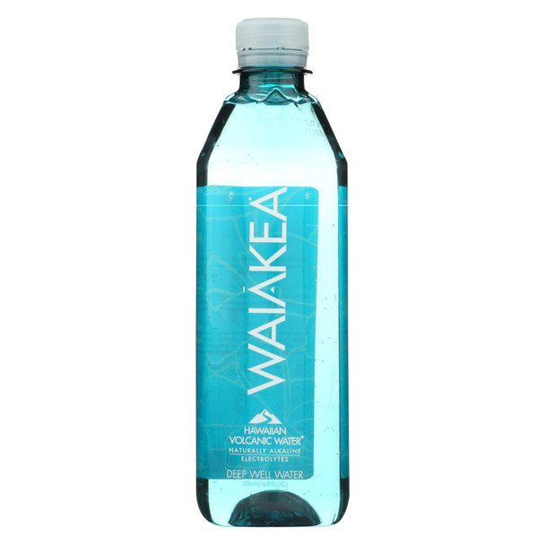 Waiakea Premium Naturally Alkaline Hawaiian Volcanic Bottled Water  - Case Of 24 - 16.9 Fz
