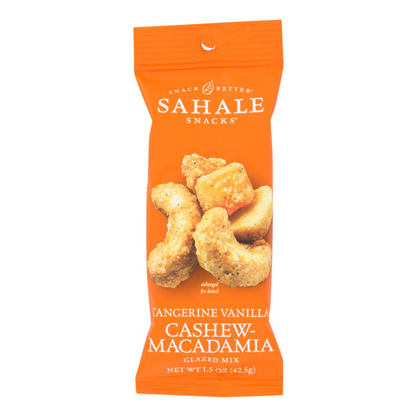 Sahale Tangerine Vanilla Cashew Macadamia Glazed Mix  - Case Of 9 - 1.5 Oz