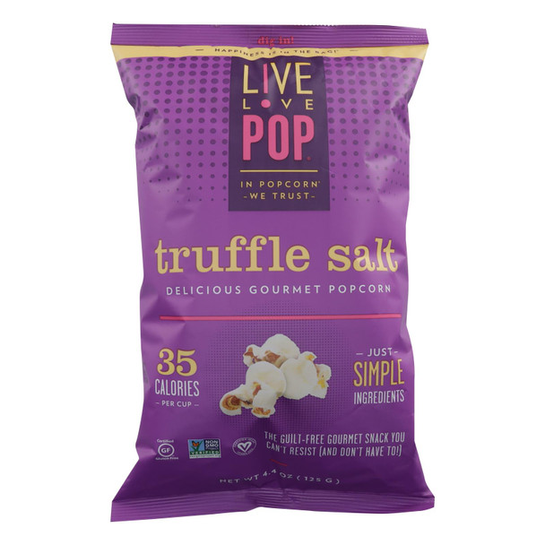 Live Love Pop Delicious Gourmet Popcorn - Truffle Salt - Case Of 12 - 4.4 Oz