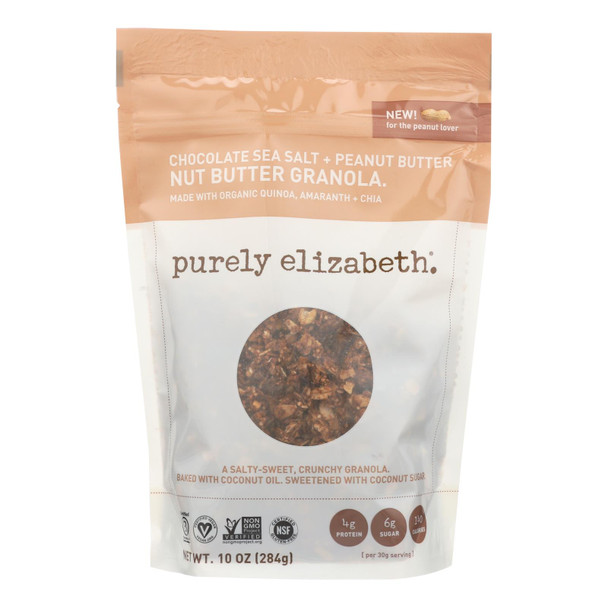 Purely Elizabeth Chocolate Sea Salt + Peanut Butter Granola  - Case Of 6 - 10 Oz