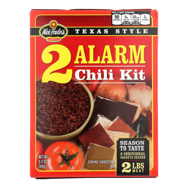 Wick Fowler Texas Style Chili Kit - Case Of 8 - 3.3 Oz