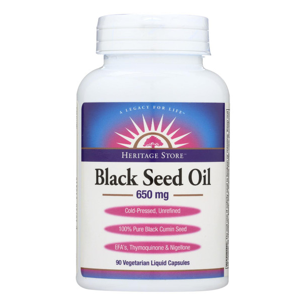 Heritage Store Black Seed Oil Dietary Supplement  - 1 Each - 90 Vcap