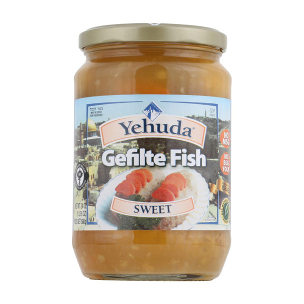 Yehuda Matzo Gelfilte Fish - Sweet - Case Of 12 - 24 Oz.