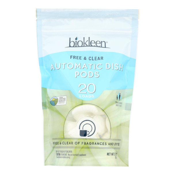 Biokleen - Auto Dish Pods Free & Clr - Case Of 12 - 20 Ct