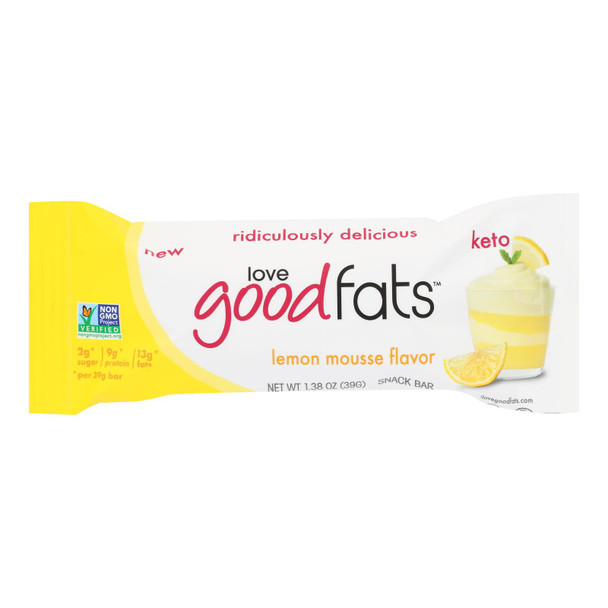 Love Good Fats - Bar Lemon Mousse - Case Of 12 - 1.38 Oz