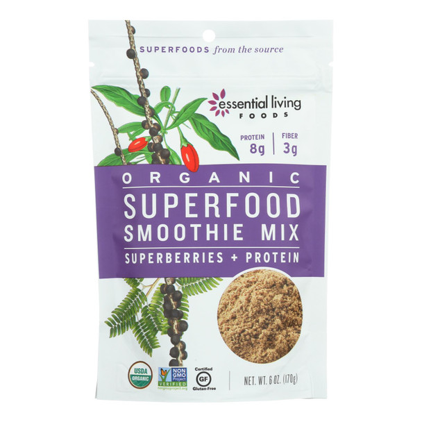 Essential Living Foods, Organic Smoothie Mix, Superfood Smoothie Mix  - Case Of 6 - 6 Oz