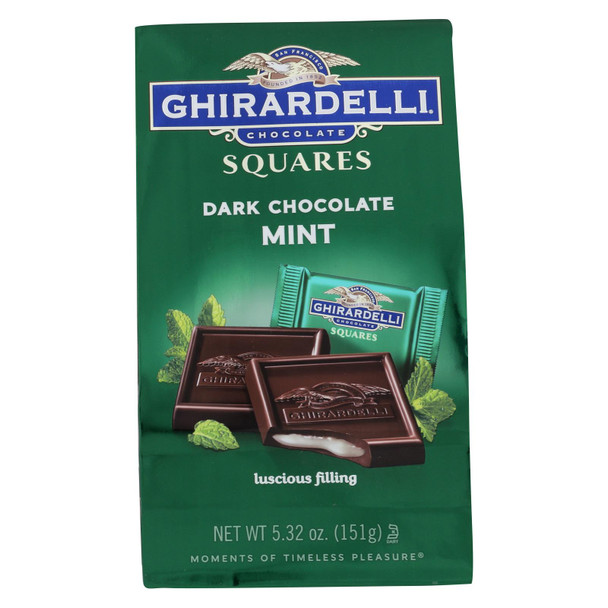 Ghirardelli Dark Chocolate Mint Squares  - Case Of 6 - 5.32 Oz