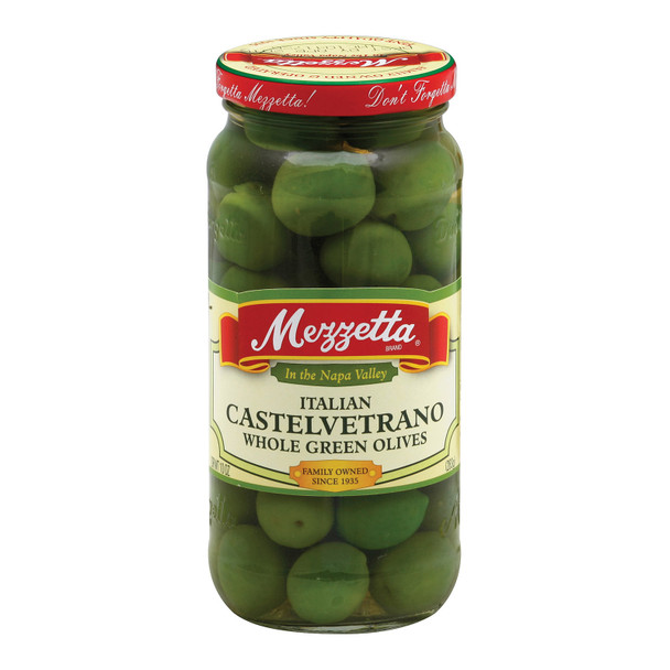 Mezzetta Italian Castelvetrano Whole Green Olives - Case Of 6 - 10 Oz.