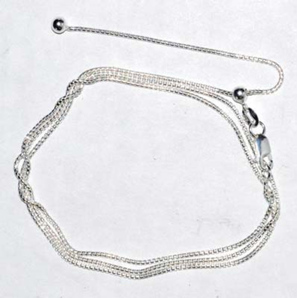 24" Round Adjustable Box Chain Sterling