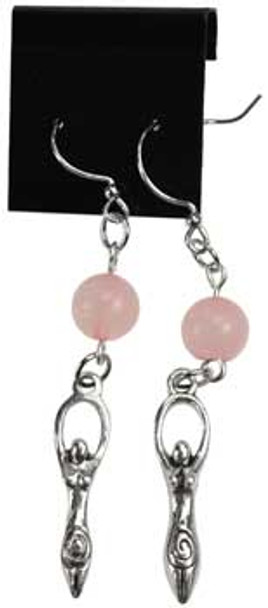 Rose Quartz Goddess Earrings