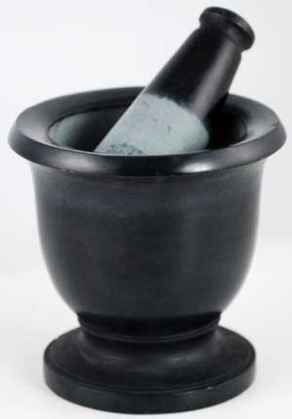 Black Soapstone Mortar & Pestle