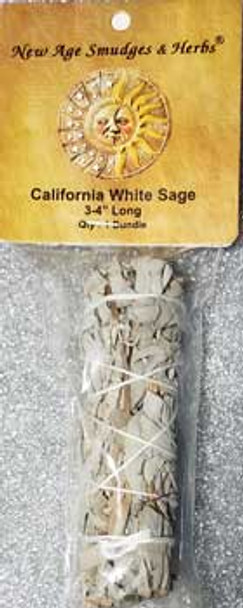 California White Sage Smudge Stick 3" - Tight Bundle