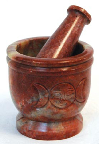 Triple Moon Soapstone Mortar & Pestle Set