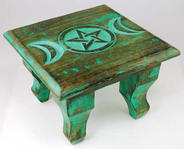 Antiqued Triple Moon Altar Table 6"