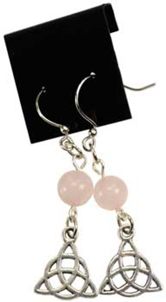 Rose Quartz Triquetra Earrings