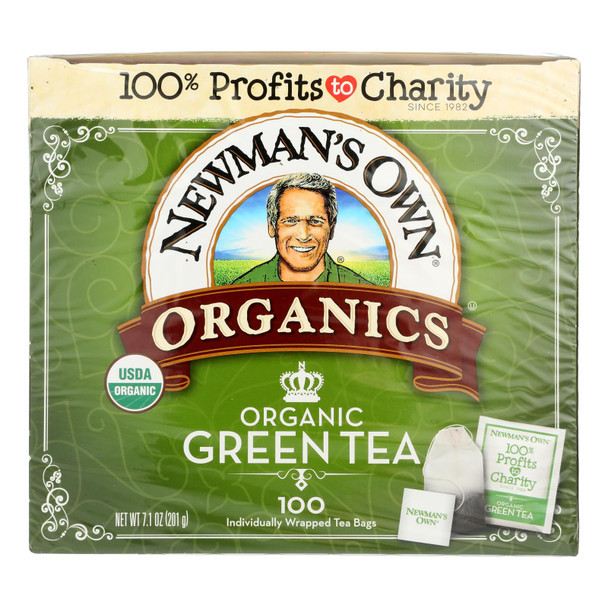 Newman's Own Organics Organic Green Tea Bags  - Case Of 5 - 100 Ct