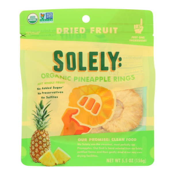 Solely - Dried Fruit Organic Pineapple Rings - Case Of 6-5.5 Oz