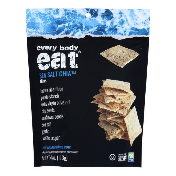 Every Body Eat - Snack Thins Sea Salt Chia - Case Of 6-4 Oz