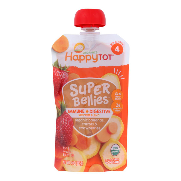 Happy Tot - Spr Bel Banana Carrot Strawberry - Case Of 16-4 Oz