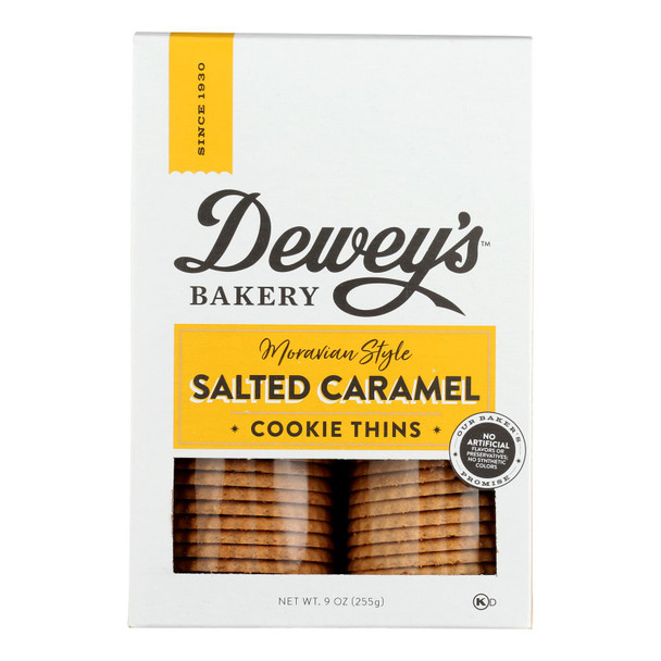 Deweys Bakery - Cookies Thins Salted Caramel - Case Of 6 - 9 Oz