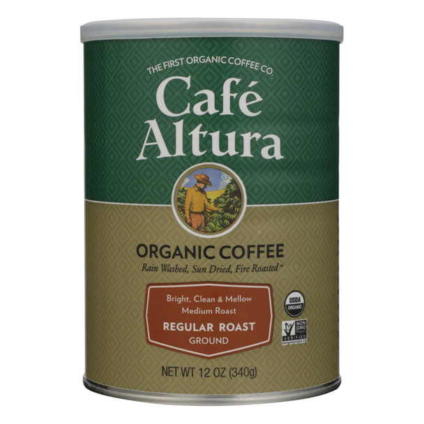 Cafe Altura - Organic Ground Coffee - Regular Roast - Case Of 6 - 12 Oz.