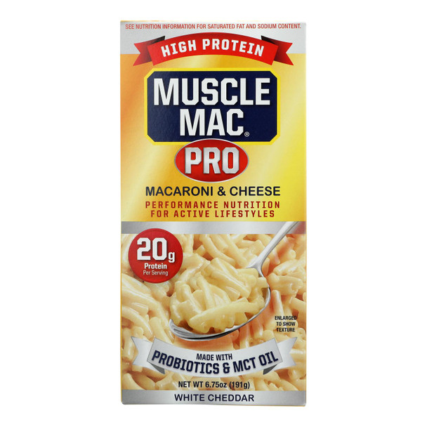 Muscle Mac - Mac & Cheese White Cheddar - Case Of 10-6.75 Oz