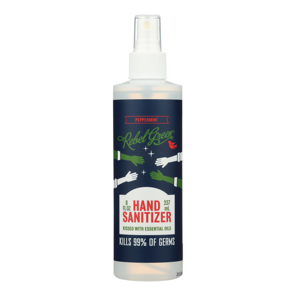 Rebel Green - Hand Sanitizer Spray Peppermint - Case Of 9-8 Fz