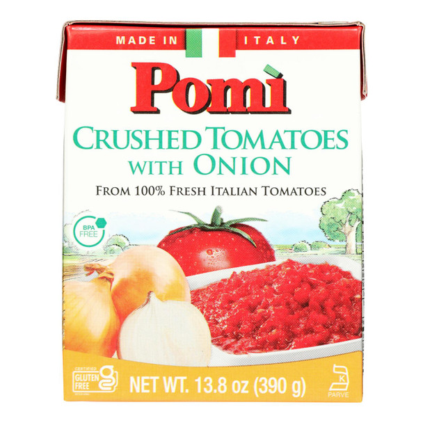 Pomi Tomatoes - Tomatoes Crshd With Onion - Case Of 12-13.8 Oz