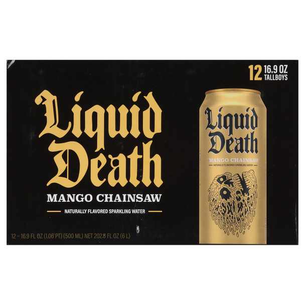 Liquid Death - Spk Mtn Water 100% Mango Can - Case Of 1-12/16.9