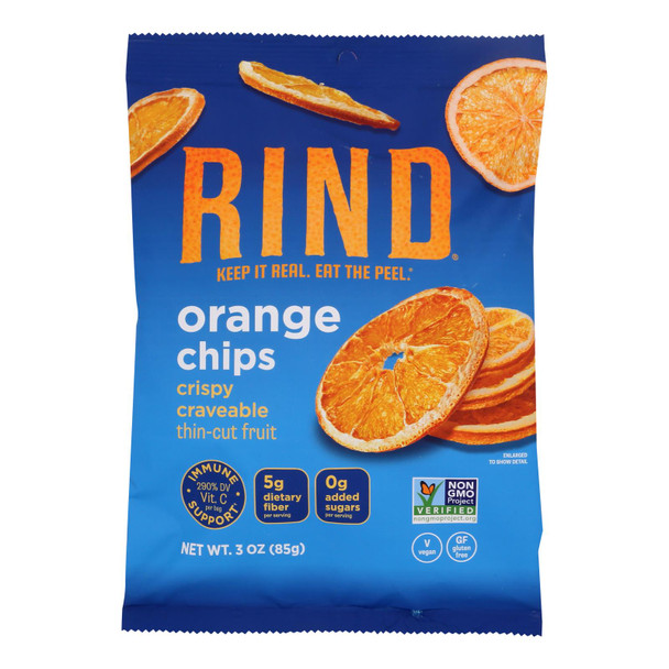 Rind Snacks - Fruit Chips Orange - Case Of 12-3 Oz