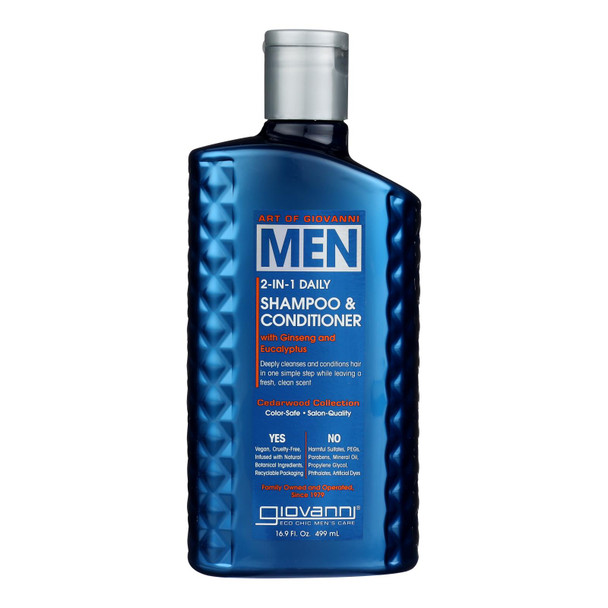 Giovanni Hair Care Products - 2n1 Shamp&cond Men Cdrwd - 1 Each-16.9 Oz