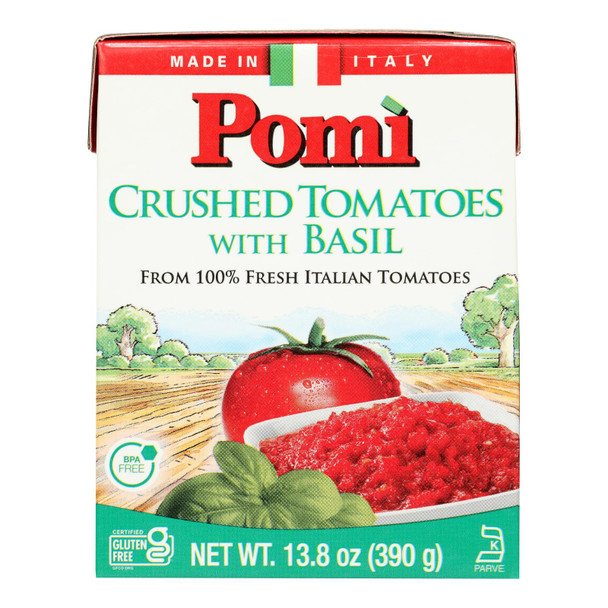 Pomi Tomatoes - Tomatoes Crshd With Basil - Case Of 12-13.8 Oz