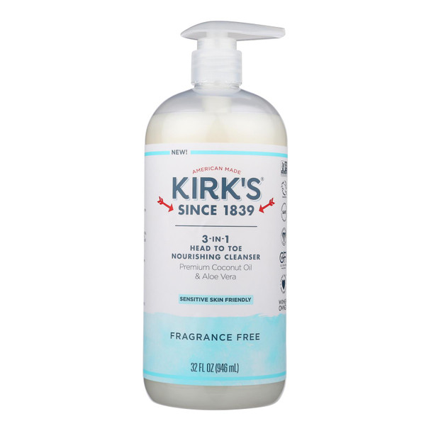 Kirk's Natural - 3-in-1 Cleanser Frag Free - 1 Each-32 Fz