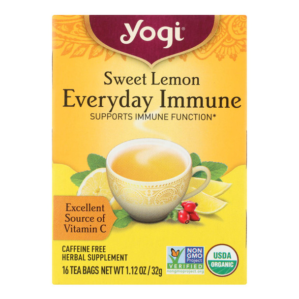 Yogi - Tea Lemon Evdy Immune - Case Of 6-16 Bag